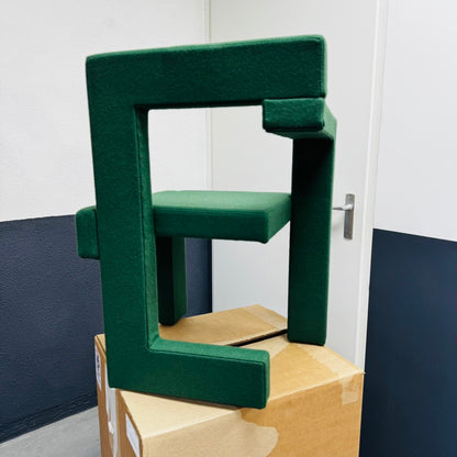 Rietveld Steltman Stoel Links Groen Gestoffeerd – Iconisch Design van Gerrit Rietveld