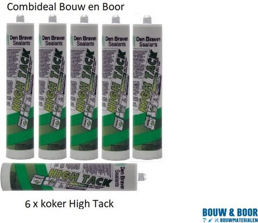 Combideal: 6 x Zwaluw High Tack Lijmkit - 290 ml - Wit Montage Kit van Den Braven