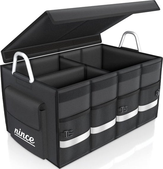 Nince Kofferbak Organizer - 63L Waterdicht Opvouwbaar - Zwart