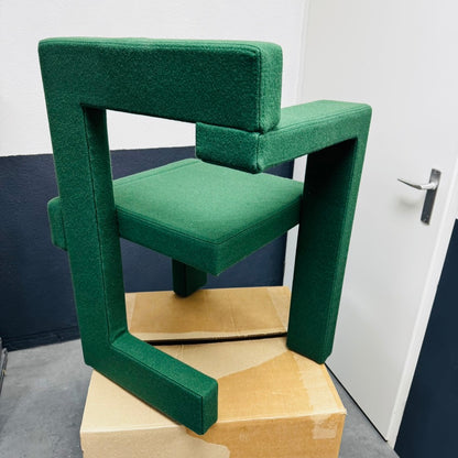 Rietveld Steltman Stoel Links Groen Gestoffeerd – Iconisch Design van Gerrit Rietveld