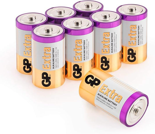 GP Extra Alkaline Batterijen D Mono LR20 batterij 1,5V | 8 stuks D batterijen