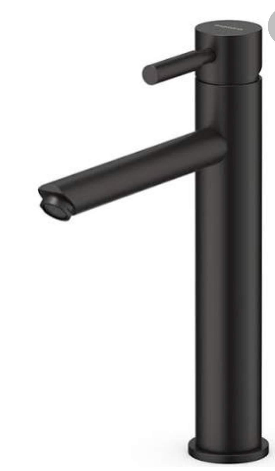 Maxaro Hoge Wastafelkraan Radius Black, Eéngreeps Mengkraan, Verlengde Uitloop, Zwart